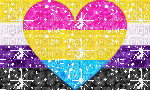 Nonbinary pansexual glitter pride flag - Бесплатный анимированный гифка
