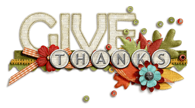 Kaz_Creations Thanksgiving Text Give Thanks - png gratis