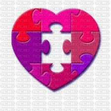 coeur puzzle - PNG gratuit