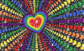 Rainbow hearts Pride flag - Free animated GIF