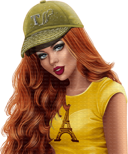 Woman Paris Yellow Green - Bogusia - nemokama png