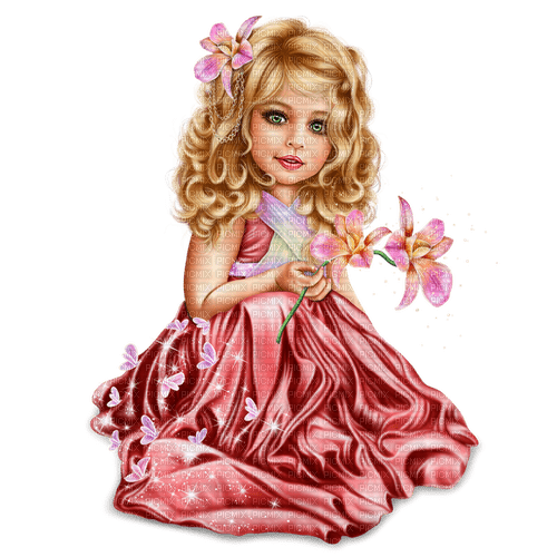 flicka--barn--.girl--child--sitter-pink--rosa - png grátis