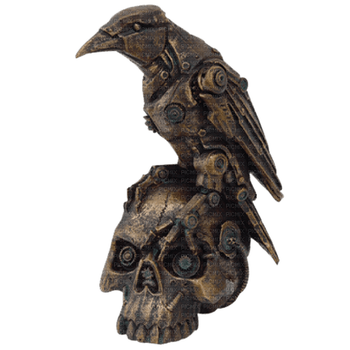 Skull Crow Raven Steampunk Deco JitterBugGirl - Free PNG