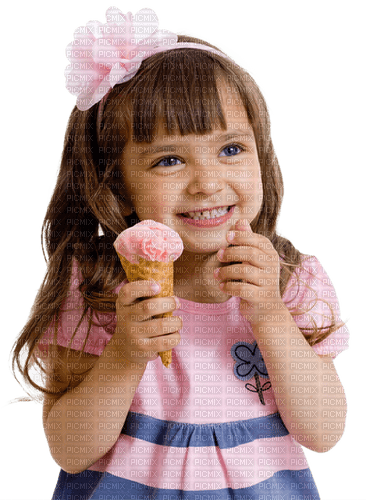 GIRL AND ICECREAM--CHILD--FLICKA--BARN - PNG gratuit
