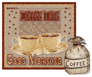 good morning_bonjour_caffee_Blue DREAM 70 - Бесплатни анимирани ГИФ