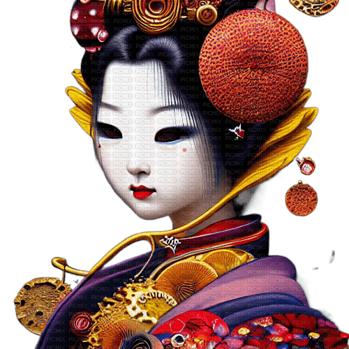kikkapink woman surreal geisha - zadarmo png