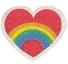 Vintage Rainbow Heart Sticker - Free PNG
