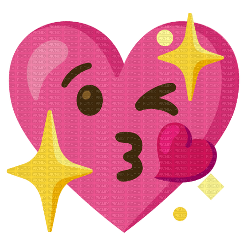 Sparkly kissing heart emoji kitchen lovecore - Free PNG