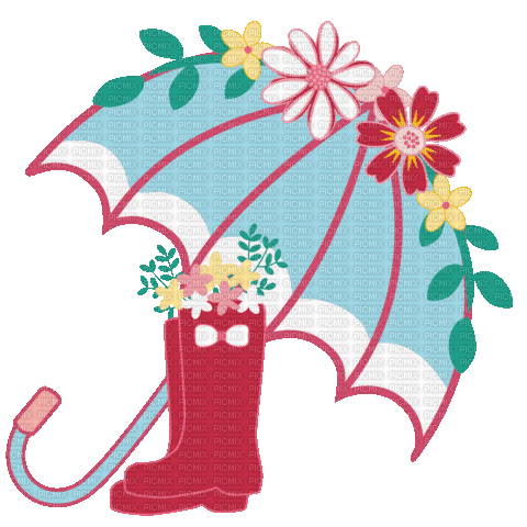 Umbrella & Rain Boots - Bezmaksas animēts GIF