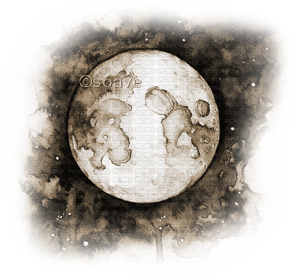soave deco gothic moon clouds sepia - PNG gratuit