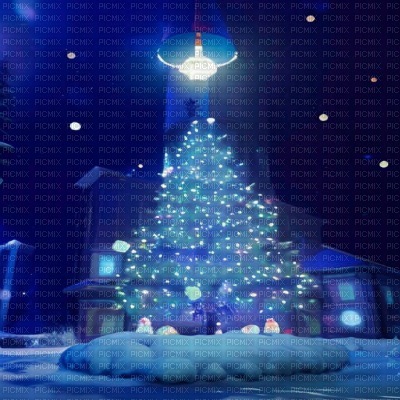 Blue Christmas Tree - png ฟรี