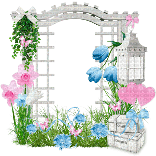 Frame.Cluster.Spring.Pink.Blue.White - darmowe png