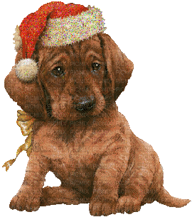 Noël.Christmas.Dog.Chien.Vintage.Victoriabea - GIF animé gratuit