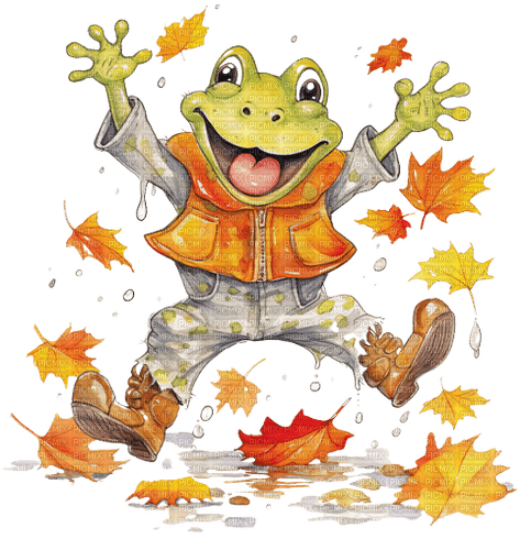 loly33 grenouille automne - darmowe png