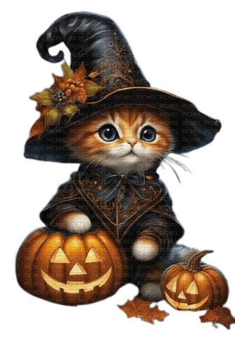 witch, halloween, cat, katze - безплатен png