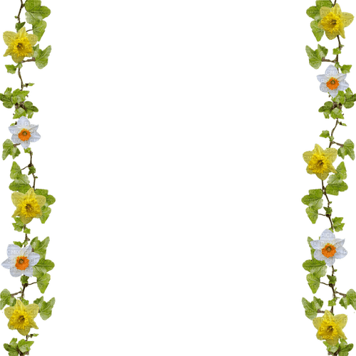 frame vine flowers - zdarma png