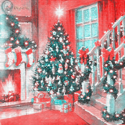 Y.A.M._New year Christmas background - Ilmainen animoitu GIF