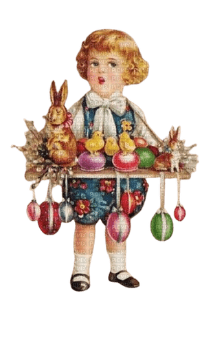 vintage enfant Pâques - 免费PNG