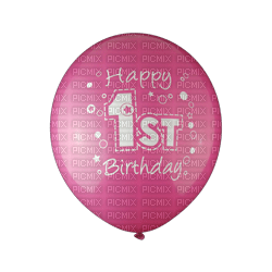 Kaz_Creations Happy 1st Birthday Balloon - 無料png