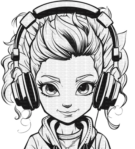 ♡§m3§♡ kawaii headphones anime girl - PNG gratuit