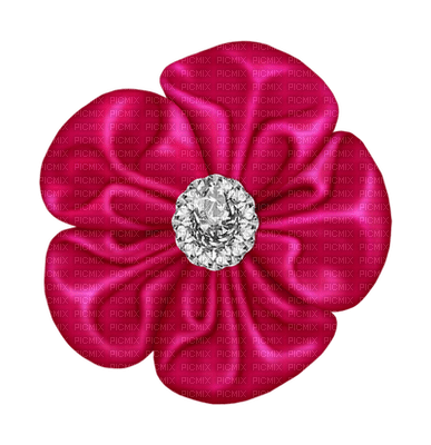 Kaz_Creations Deco  Flower Ribbon Gem Diamond Colours - Free PNG