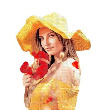 Woman and Poppies - kostenlos png