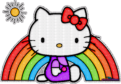 hello kitty rainbow - Animovaný GIF zadarmo
