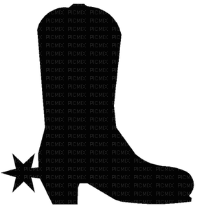 Black Silhouette Boot With Spur - png ฟรี