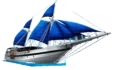 Ship blue -Nitsa P - GIF animé gratuit