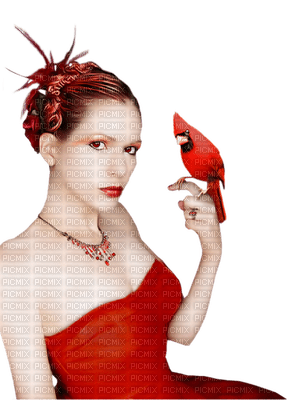 Kaz_Creations Woman Femme Bird Red - ücretsiz png