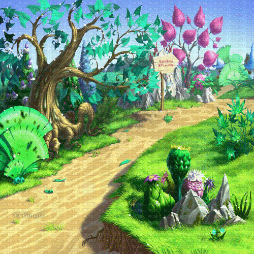 Y.A.M._Cartoons Landscape background - Gratis animerad GIF