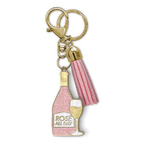 Champagne Key Ring Pink Rose - Bogusia - zadarmo png
