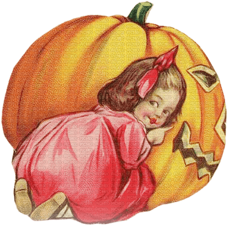 soave halloween  children pumpkin girl vintage - 無料png