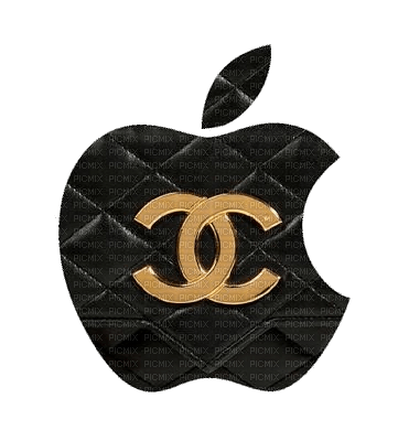Chanel Gold Black Apple  - Bogusia - Free PNG
