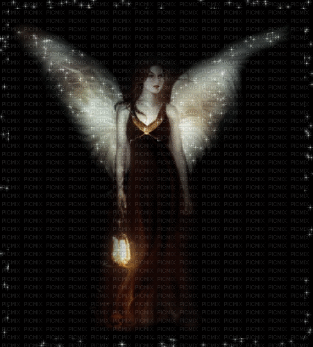 Angel with lantern - GIF animado grátis