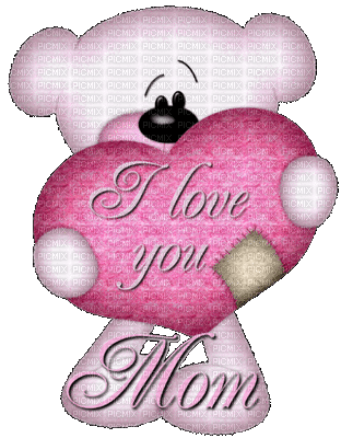 Love you mom teddy - GIF animasi gratis