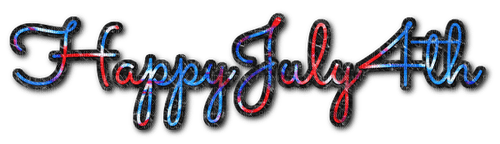HappyJuly 4th.Text.Red.Blue - By KittyKatLuv65 - zadarmo png