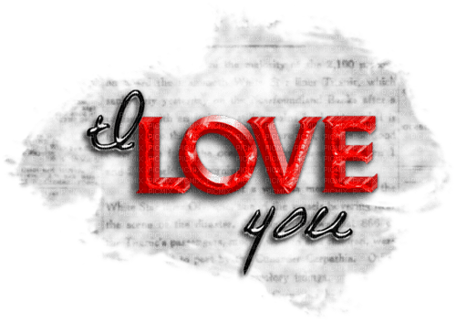 I Love You.Text.Black.Red - kostenlos png