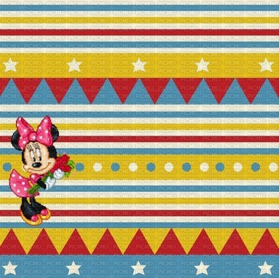 multicolore image encre bon anniversaire color carnaval rayures effet Minnie  Disney cirque  edited by me - фрее пнг