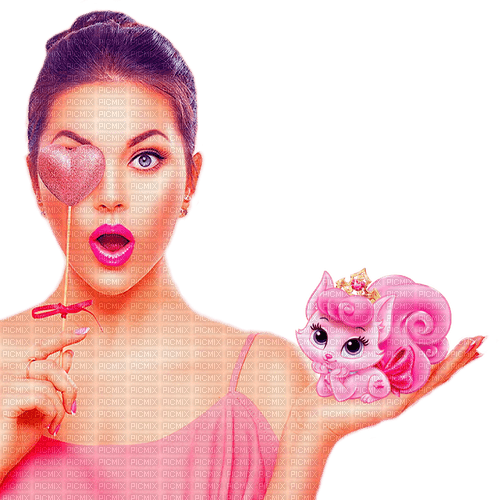 woman with cat by nataliplus - Free PNG