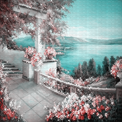 background balcony vintage spring summer glitter - 免费动画 GIF