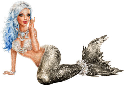 mermaid grey bp - 免费PNG