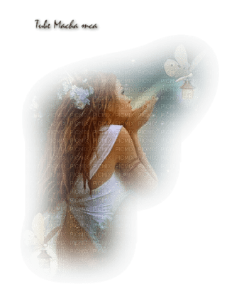 tube femme papillon - PNG gratuit