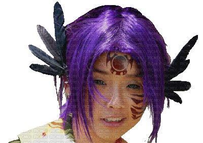 Kaz_Creations Woman Femme Purple Hair - Gratis animerad GIF