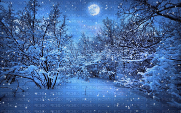 Blue Moon Snow - Nitsa - Бесплатный анимированный гифка