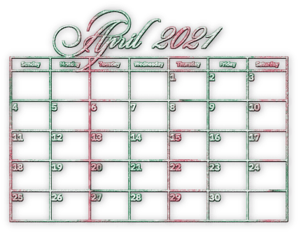 soave calendar deco april text 2021 - nemokama png