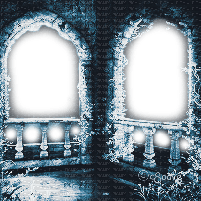 soave frame gothic vintage terrace blue - 免费PNG