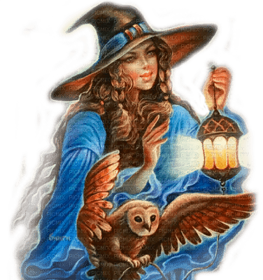 Y.A.M._Fantasy woman girl owl - png grátis