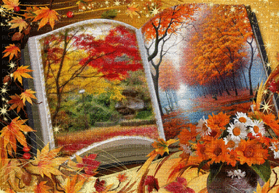 jesień w parku - Animovaný GIF zadarmo