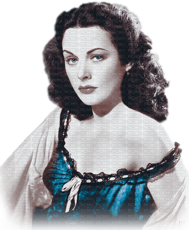 soave woman vintage face hedy lamarr brown blue - zadarmo png
